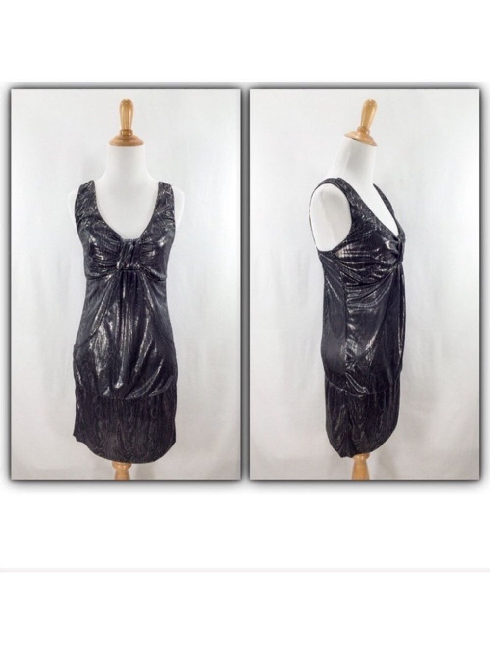 Wet Seal metallic zebra print shimmery formal cocktail party dress Jr medium